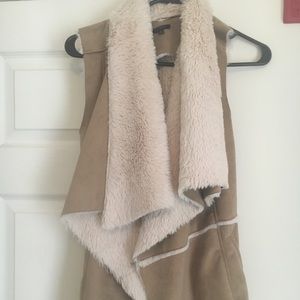 Fur Vest. Tan and Cream Size Small